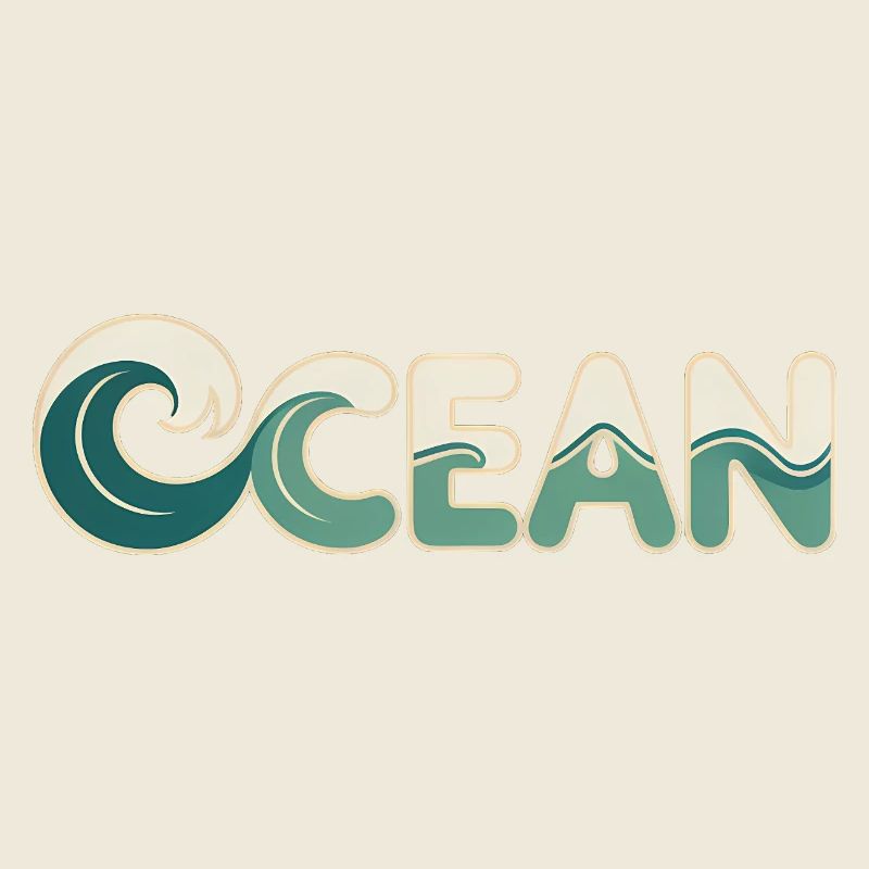 Ocean - Cool Surfer Logo