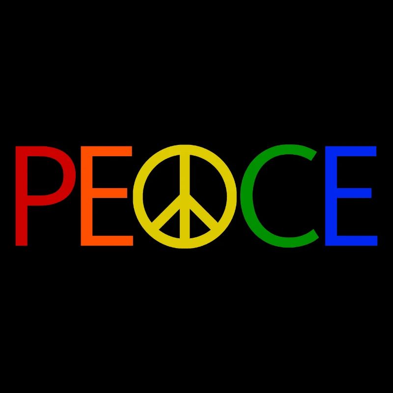 PEACE mit Friedenssymbol Peacezeichen Peacesymbol