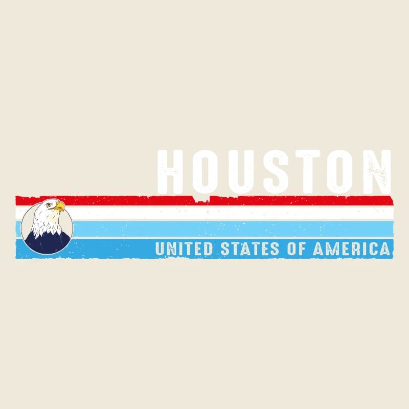 Houston Texas Est 1837 Vintage Style Rétro Classique