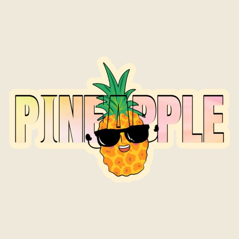 Coole Ananas mit Sonnenbrille und Schriftzug