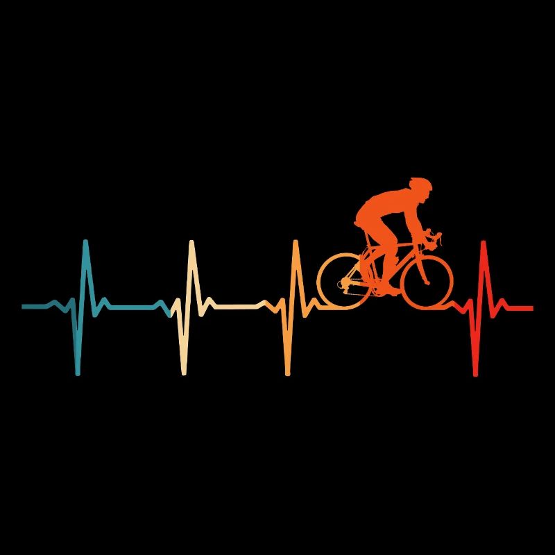 Retro Cyclist Heartbeat Bicycle