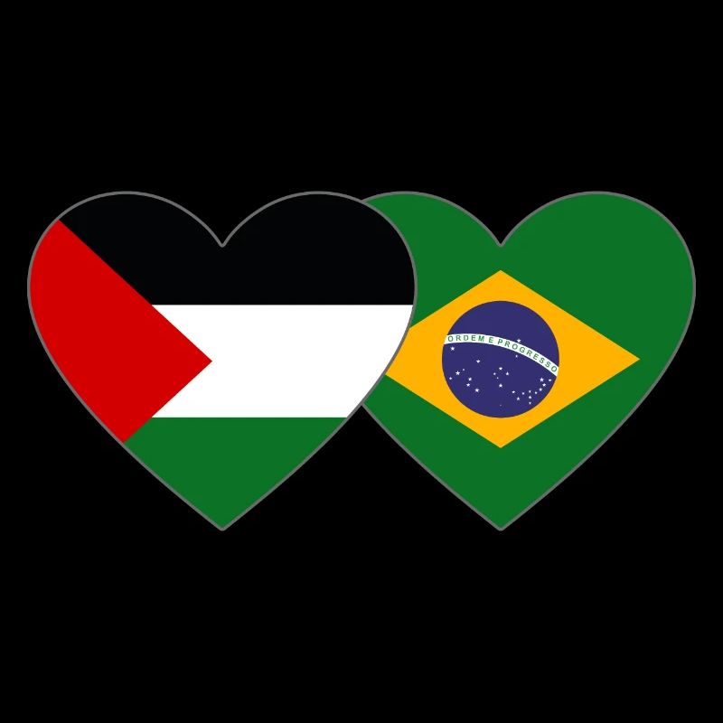 Palestine Brésil Drapeau Coeur