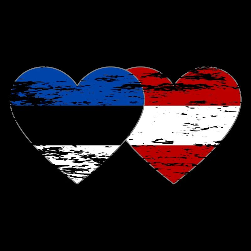 Estonia Austria Flag Heart Used