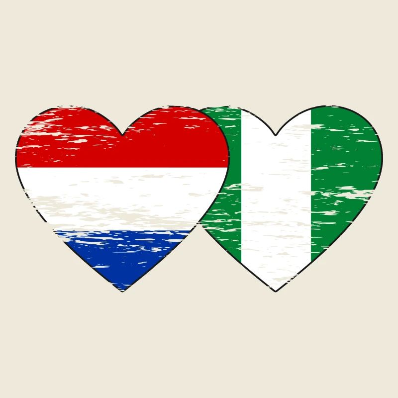 Hollande Nigeria Drapeau Coeur Utilisé