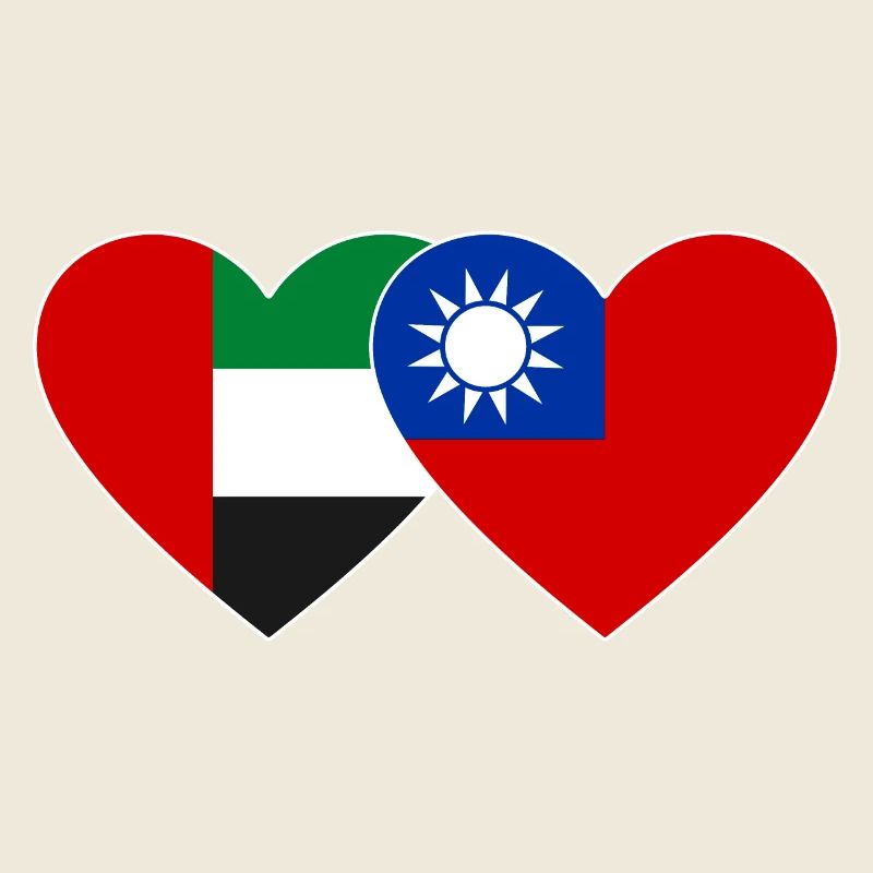 Émirats arabes unis Taïwan Drapeau Coeur