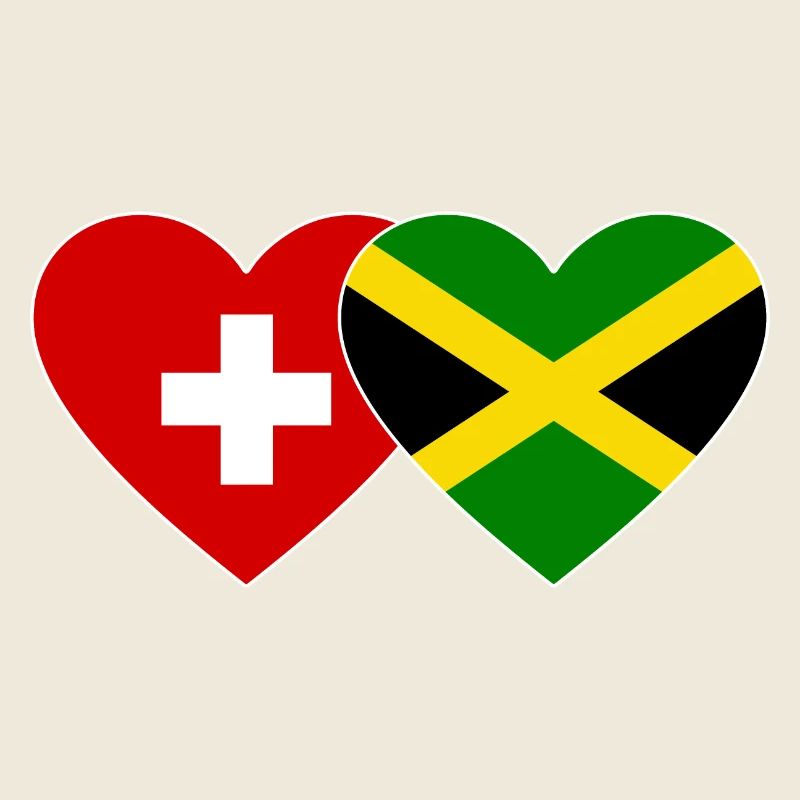 Suisse Jamaïque Drapeau Coeur