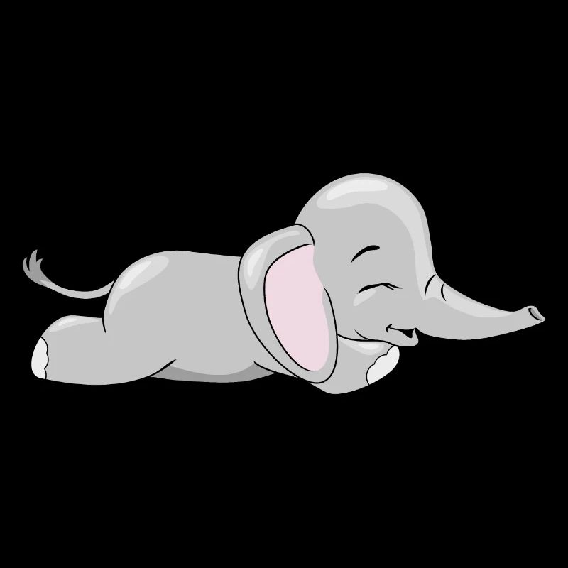 Bébé éléphant mignon endormi
