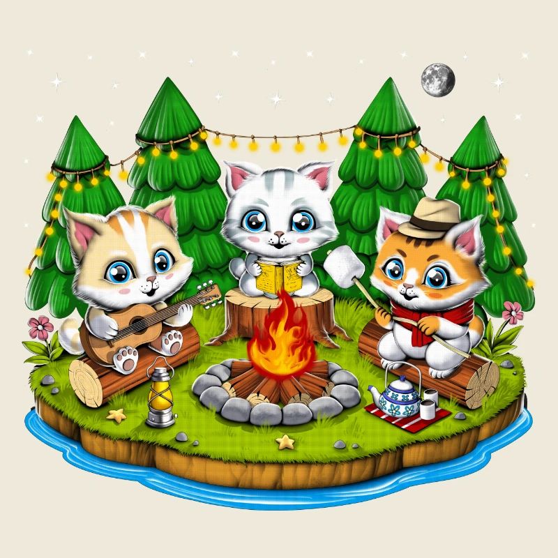Camping Kawaii Cats