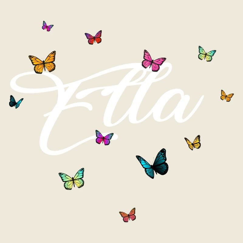 ELLA - Mädchen Name mit bunten Schmetterlingen