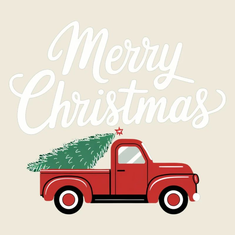 Merry Christmas - Auto mit Weihnachtsbaum