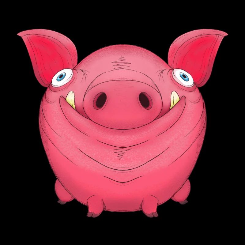 Niedliches rundes Cartoon-Schweinchen