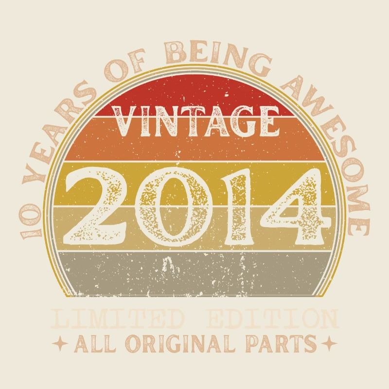 Né en 2014 - Vintage 2014 Anniversaire Rétro