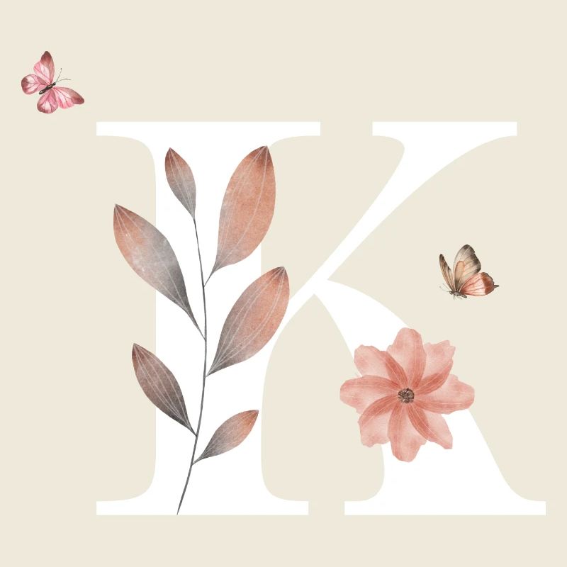 Buchstabe k Wildblumen Aquarelle