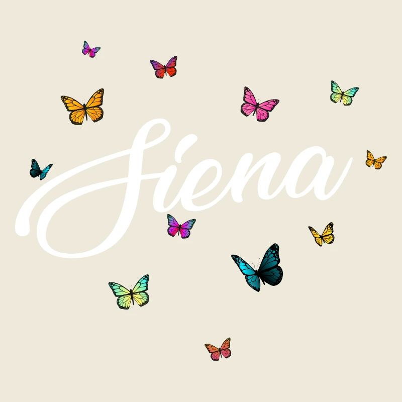 SIENA - Mädchen Name mit bunten Schmetterlingen