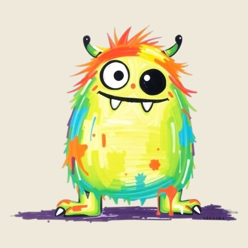 Colorful Monster Art - Cute & Playful Character