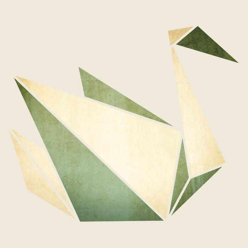 Origami: stolzer Schwan (Pergament-Optik)