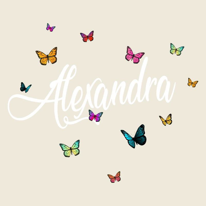 ALEXANDRA - Nom de la fille Papillons colorés