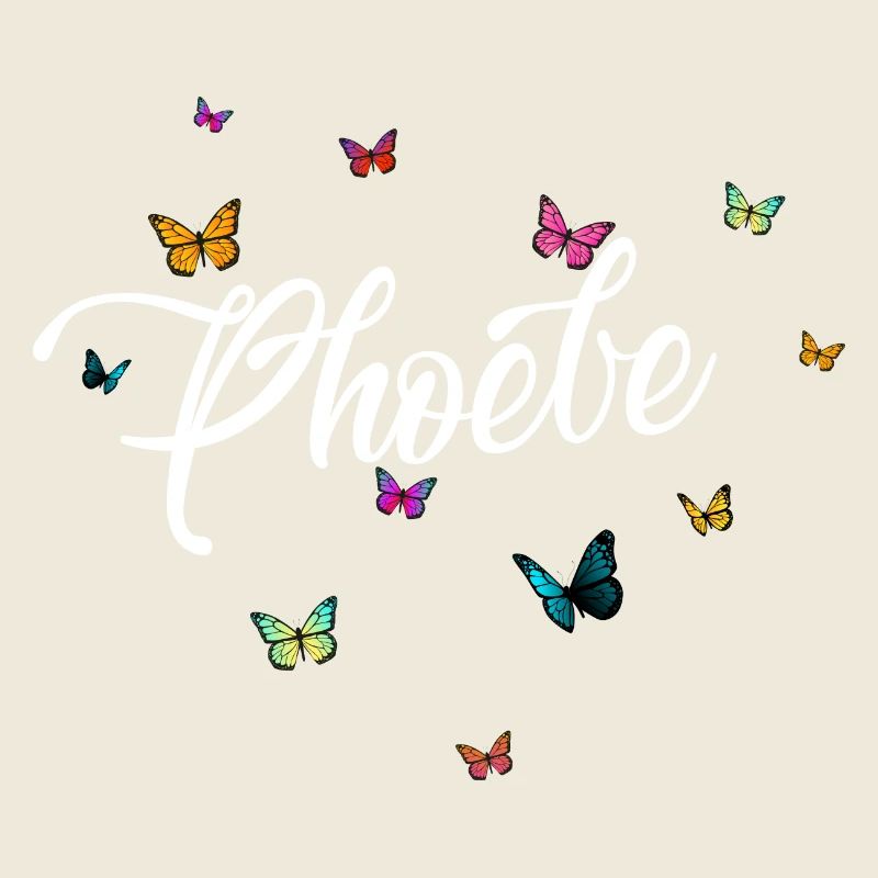 PHOEBE - Girl's Name with Colorful Butterflies