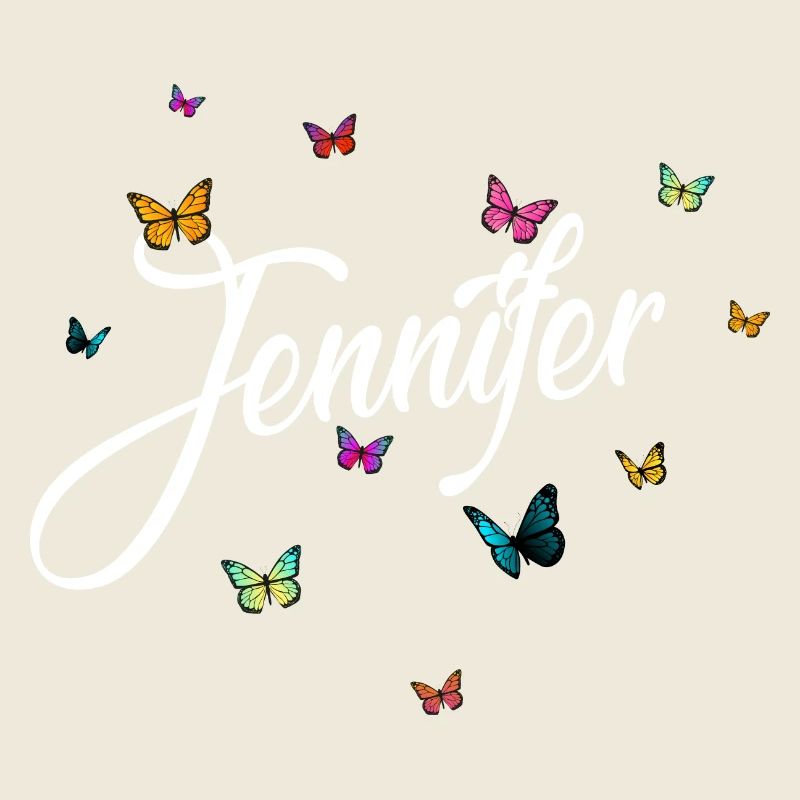 JENNIFER - Mädchen Name mit bunten Schmetterlingen