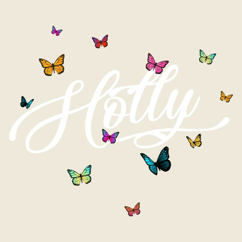 HOLLY - Mädchen Name mit bunten Schmetterlingen