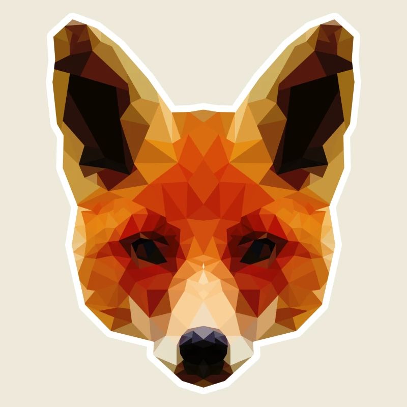 Orange Polygonal Fox