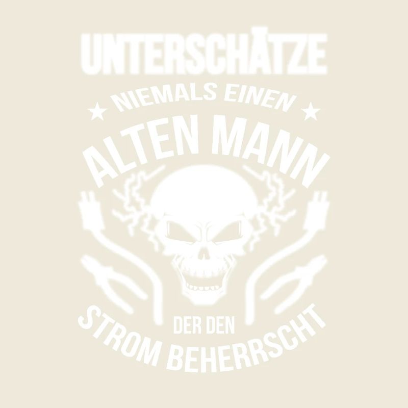 Elektriker Alter Mann der den Strom beherrscht