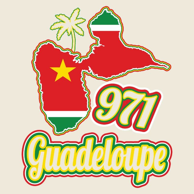 Flag Map of Guadeloupe