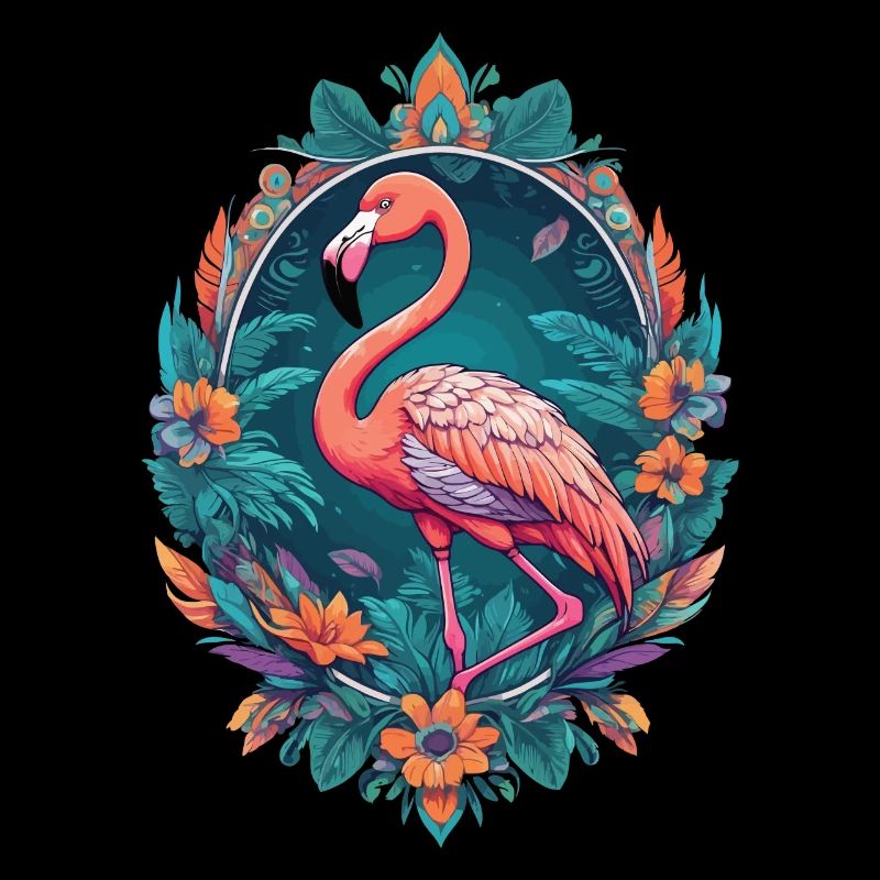 Flamingo Traumfänger Federschmuck Mandala Design