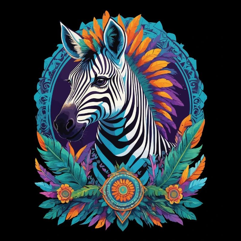 Zebra Spiritual Dream Catcher Mandala Design