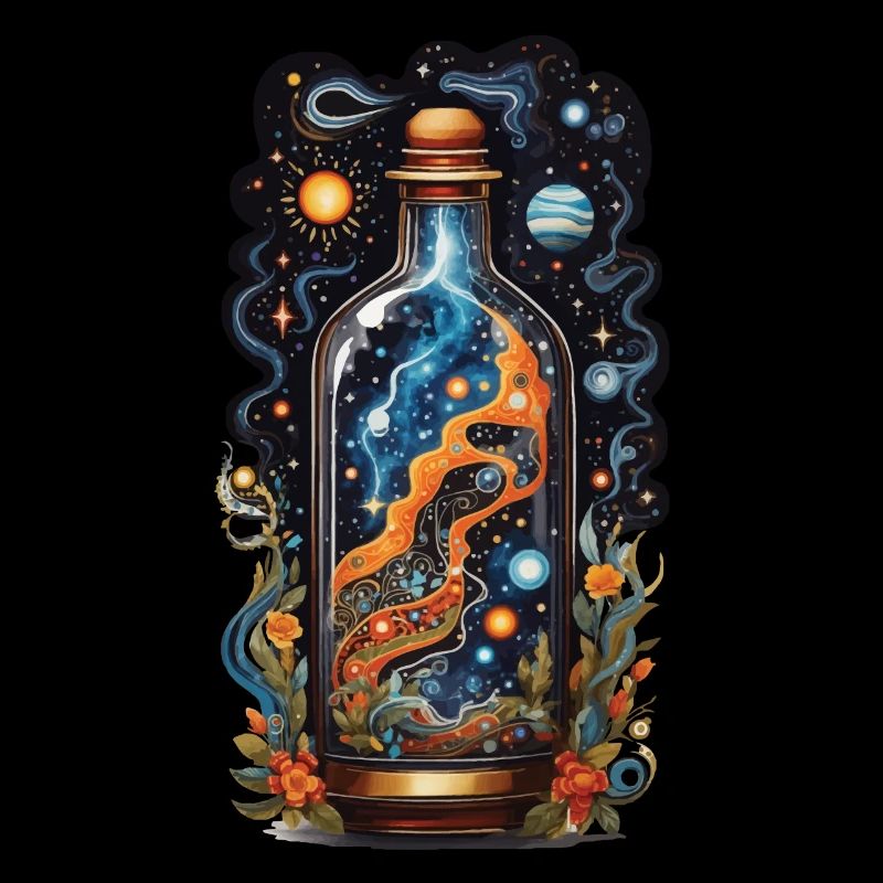 Galaxie in Flasche Boho Style Ästhetik