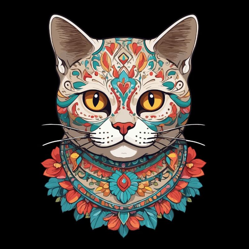 Sugar Skull Mexico Cat Aesthetic Design