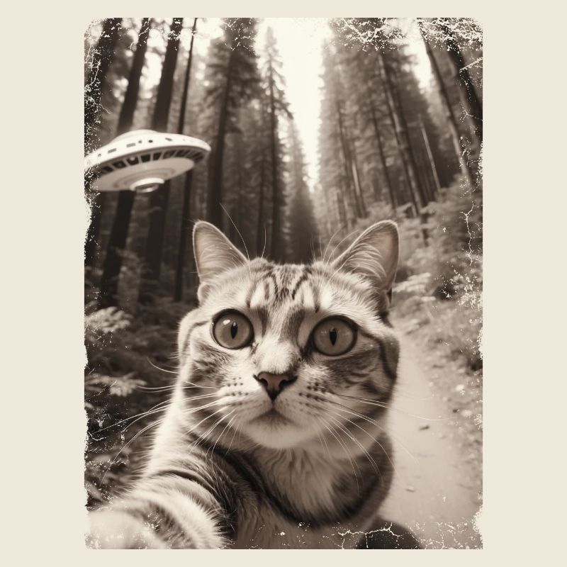 Funny Cat Selfie Alien Spaceship