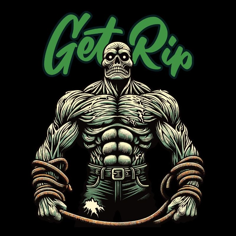 Funny Pun Saying Muscular Zombie