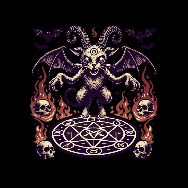 Creepy Devil Cat Dark Cats Summoning