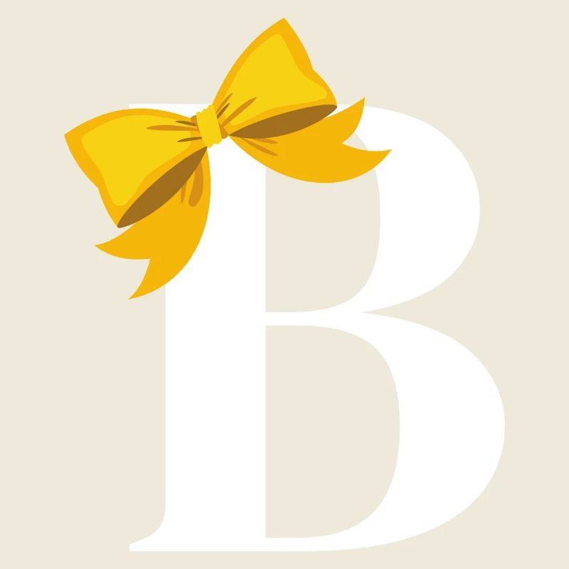 Letter b yellow bow