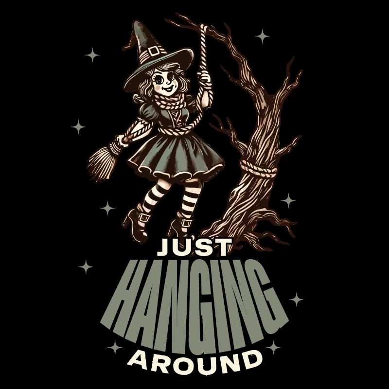 Funny Halloween Saying Just Hanging Around
