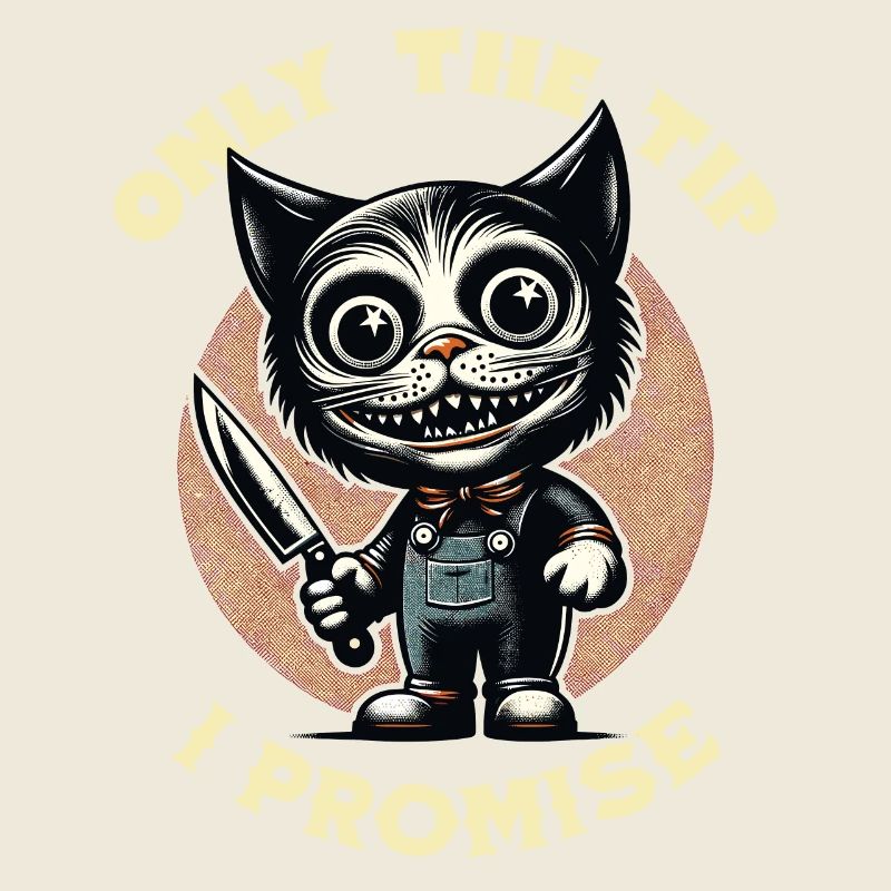 Lustiger Katzen Spruch only The Tip Psycho Katze