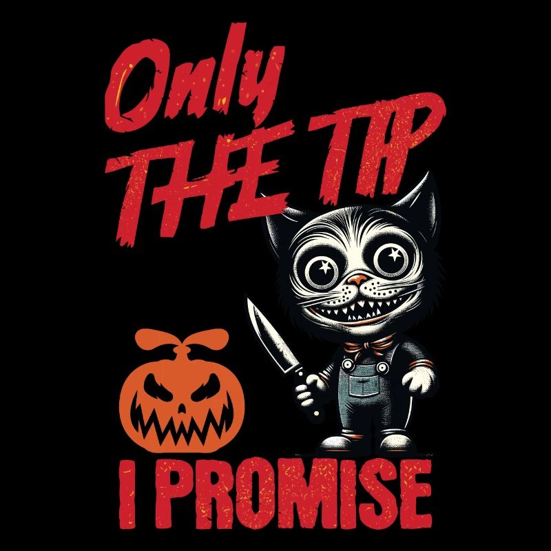 Lustiger Katzen Spruch only The Tip Psycho Katze