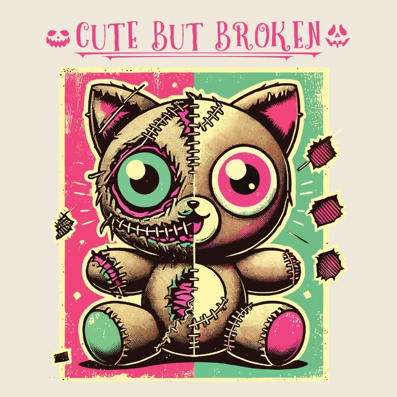 Psychopathe mental Design mignon mais cassé