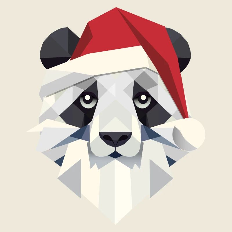 Joyeux Noël panda dans un style moderne