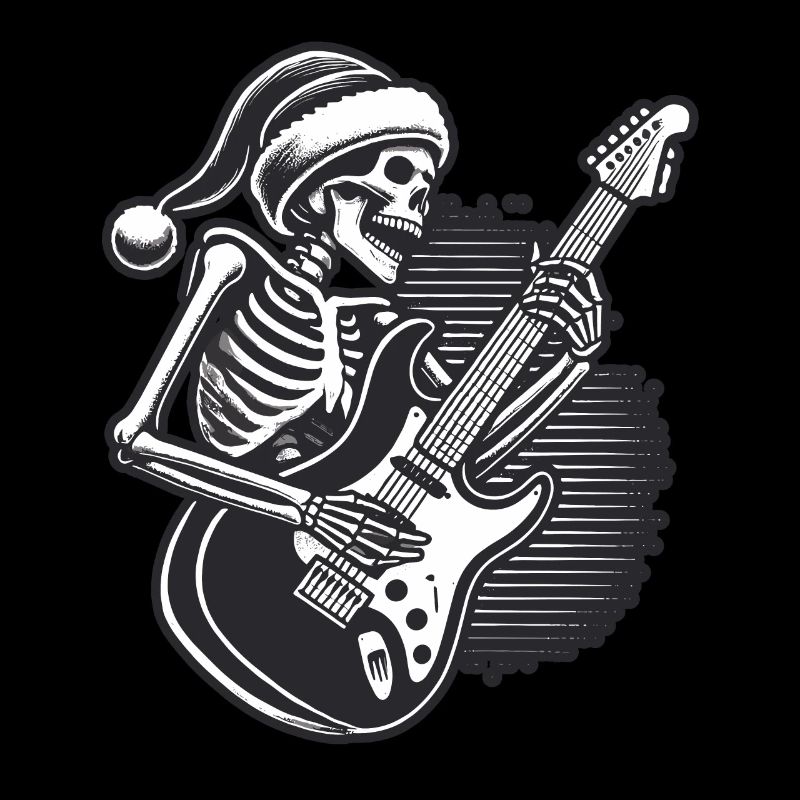 Skeleton Christmas Rock Guitarist