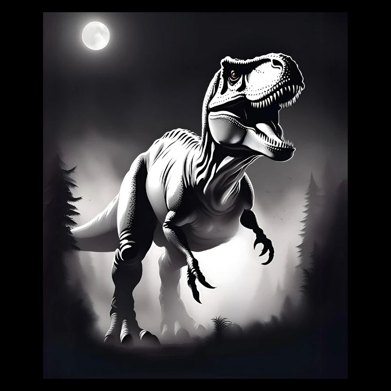 Black and white T-rex