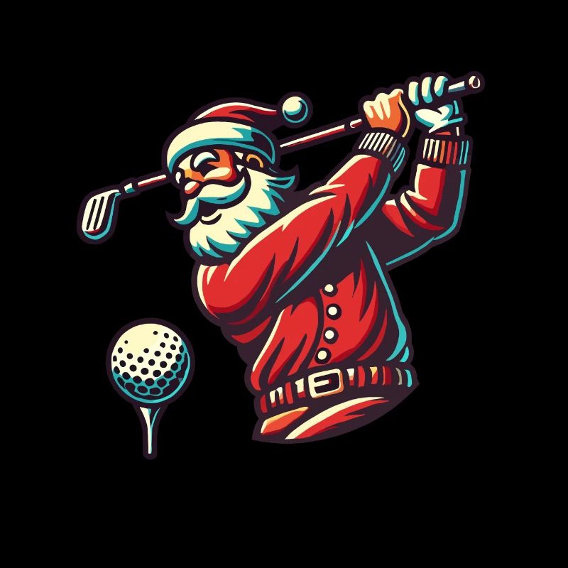 Weihnachtsmann Beim Golfen