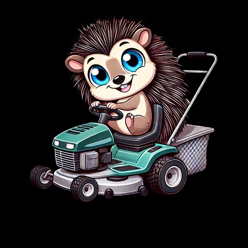 Hedgehog on tractor horticulture lawn care