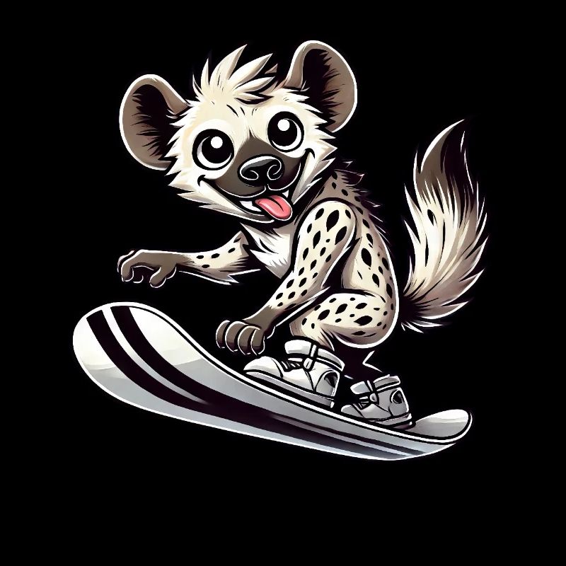 Hyäne Snowboard Comic Wintersporturlaub