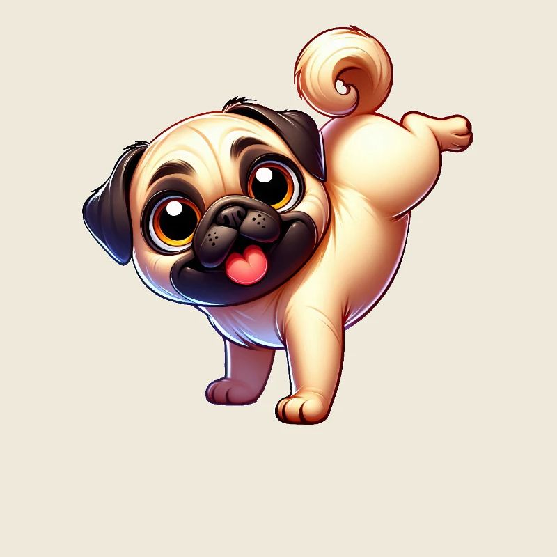 Mignon Carlin Équilibre sur les mains Breakdance Dessin animé Chien