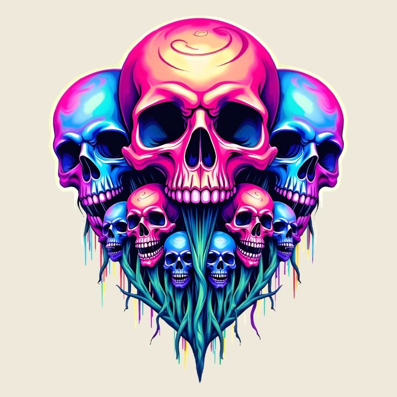 Psychedelischer Totenkopf