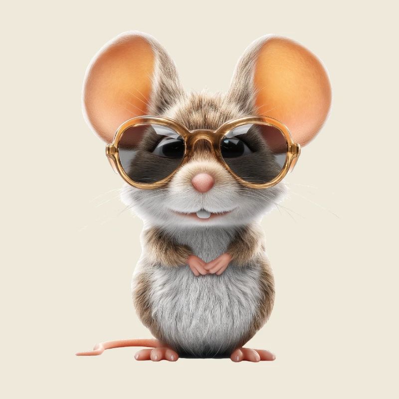 Maus mit Brille