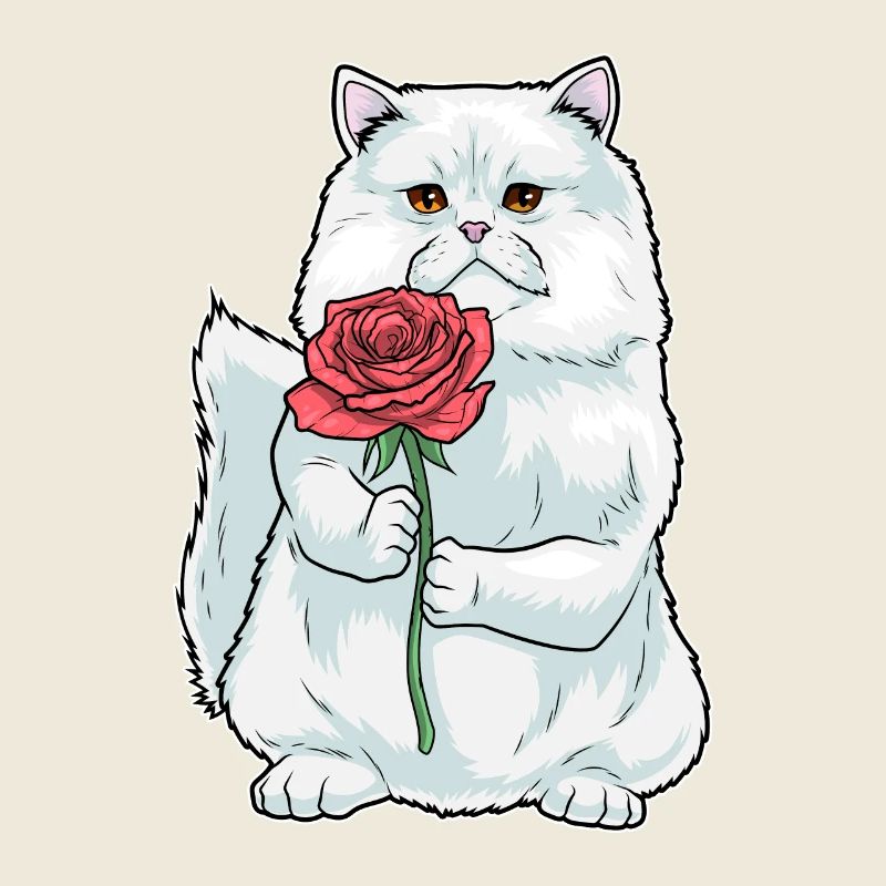Chat Persan Rose Fleurs