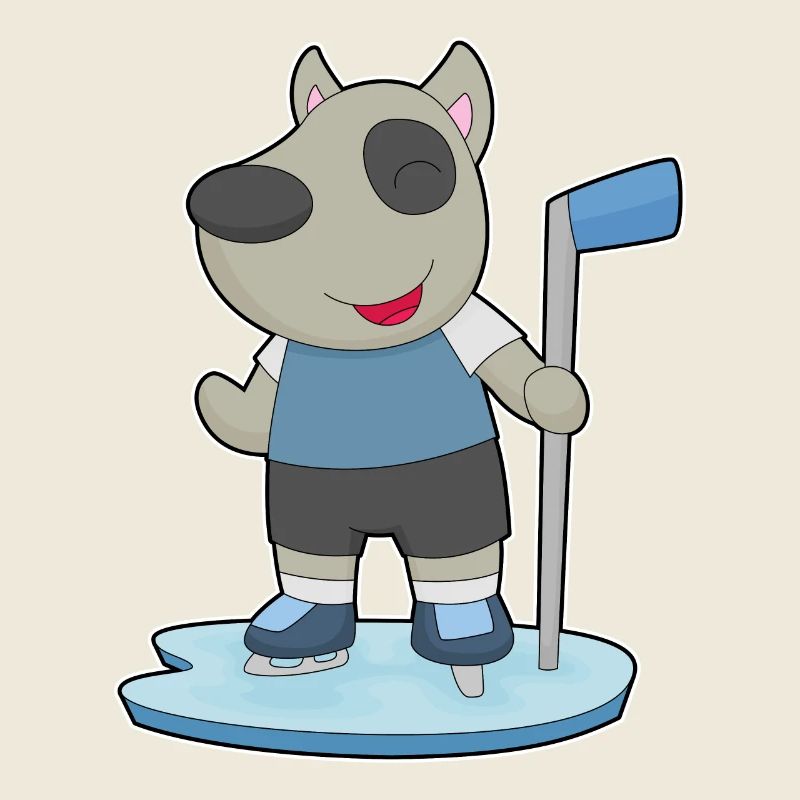 Hund Eishockey Eishockeyschläger